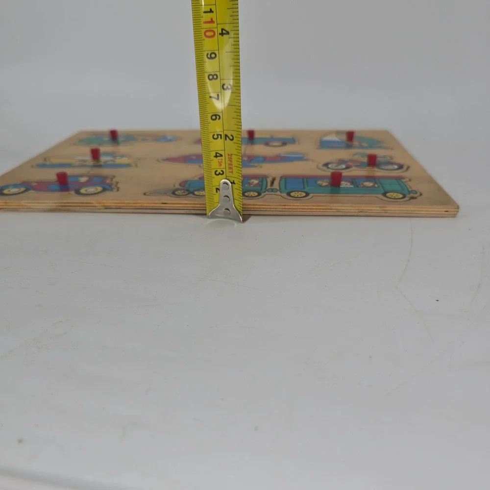 Vintage Wooden Transportation Puzzle Complete Preschool Learning Toy